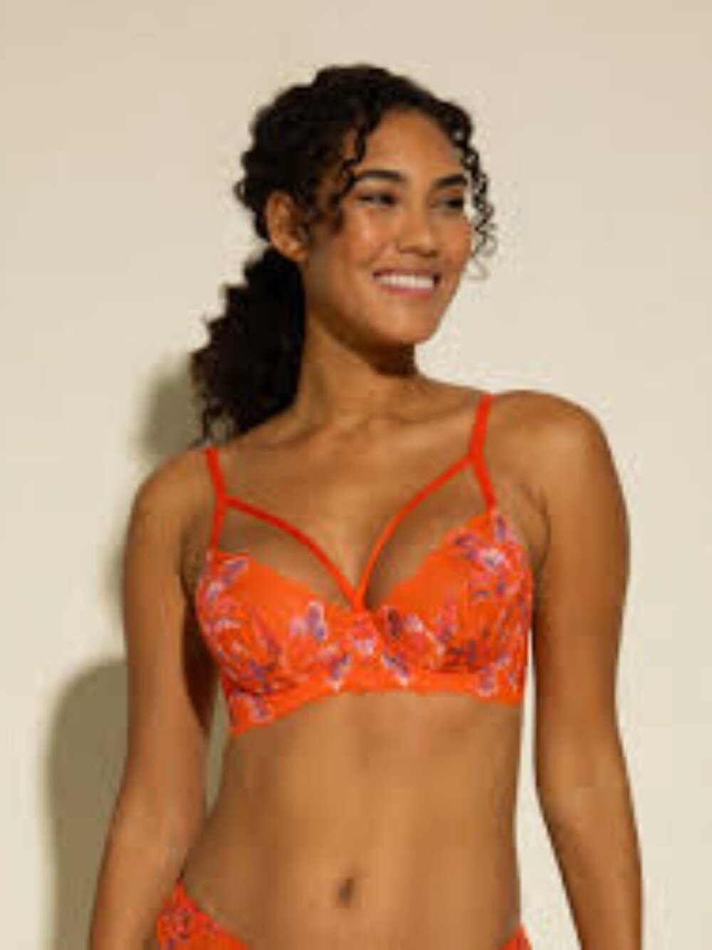 Cosabella Paradiso Lace Underwire Demi Bra Sicilian Orange Size 34C NWT